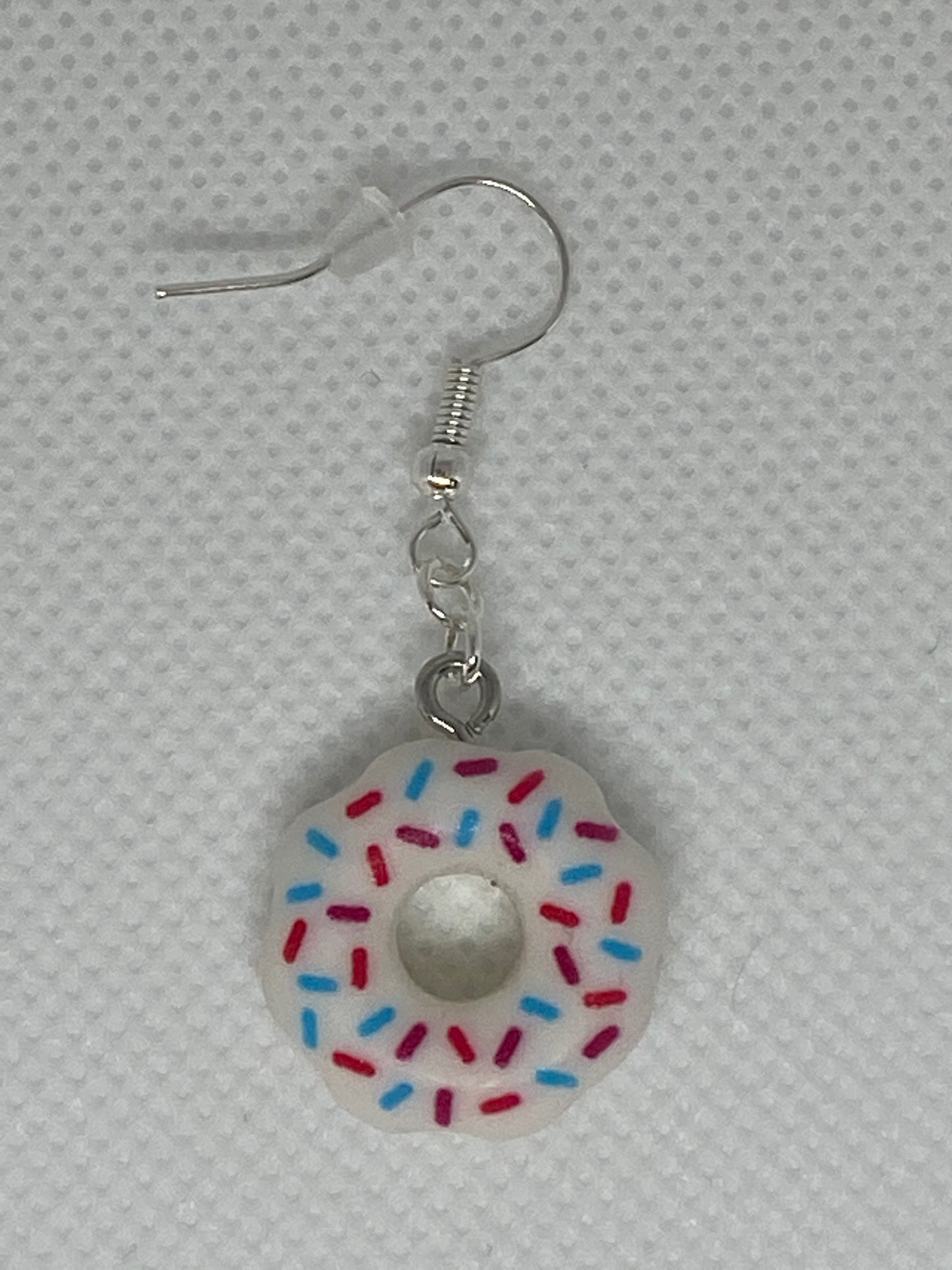 White Donut Earrings