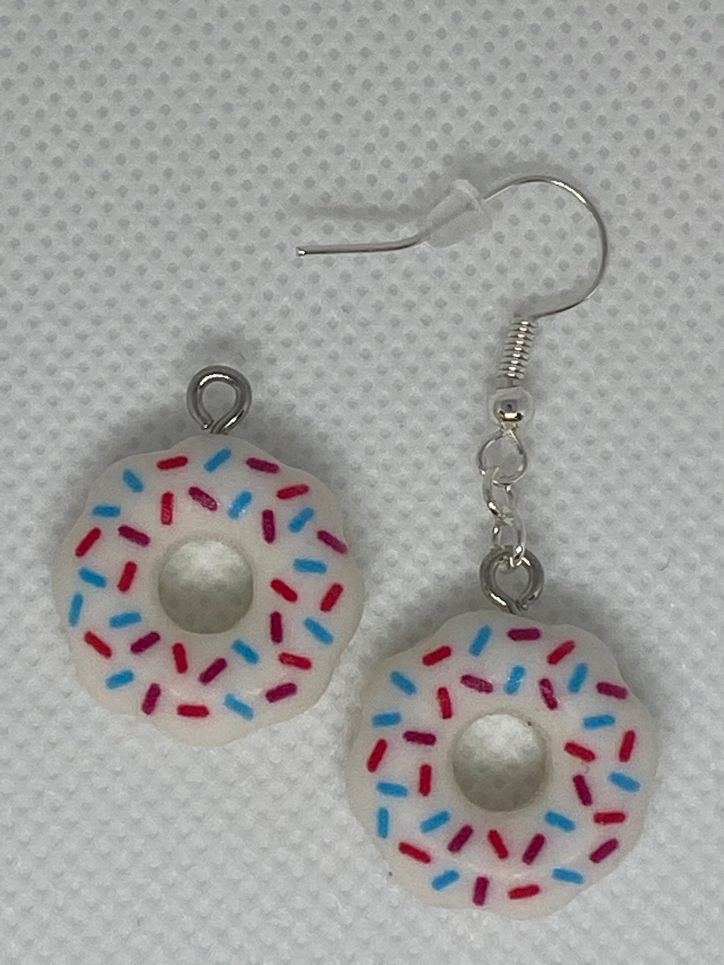 White Donut Earrings