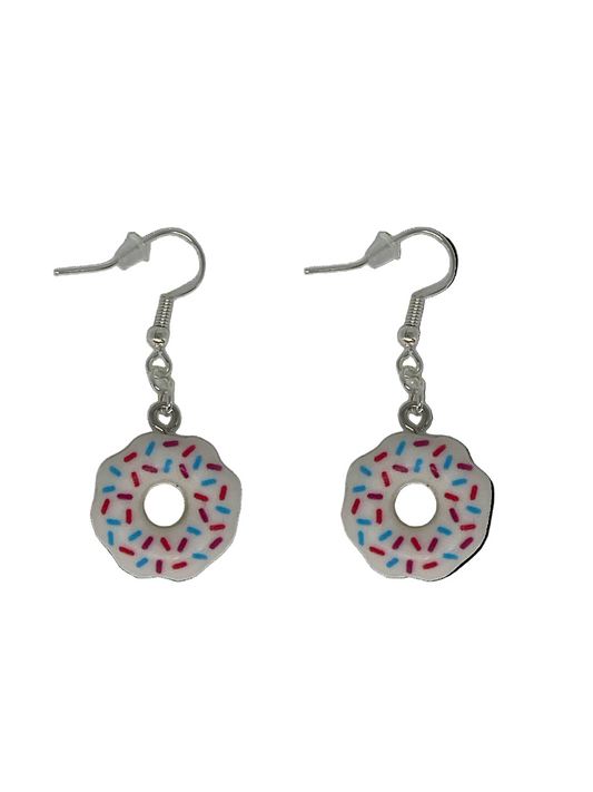 White Donut Earrings
