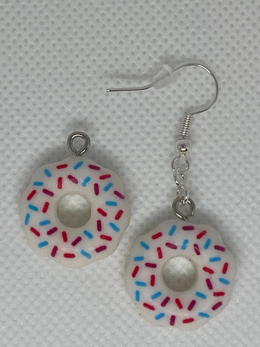 White Donut Earrings